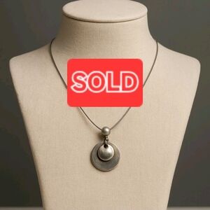 Modern Minimalist Metal Pendant Necklace